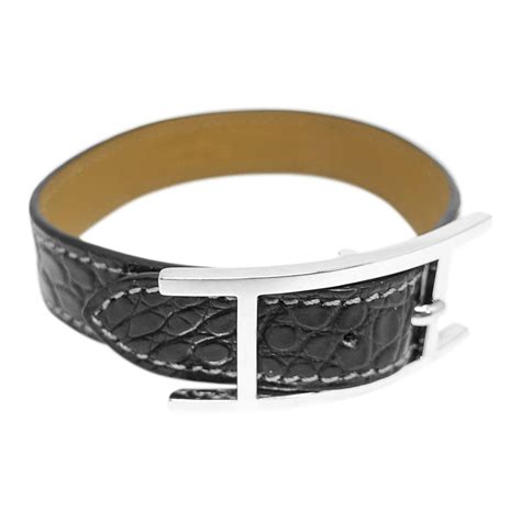 hermes braccialetti iniziali|hermes crocodile bracelet.